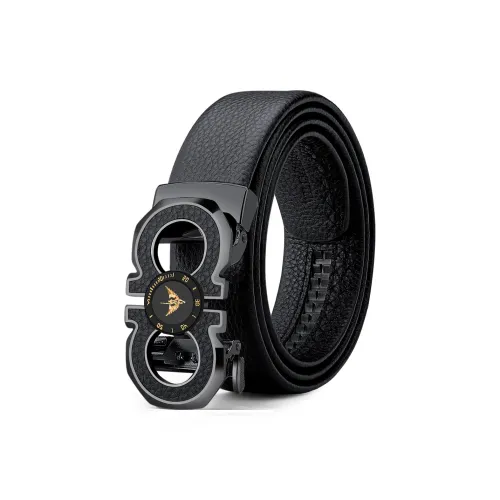 WilliamPOLO Cow Leather Belt Men's 3 Colors Available For Selection 3.5cm Width