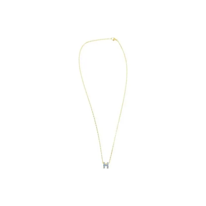 HERMES Metal Necklaces Women's Light Blue-1