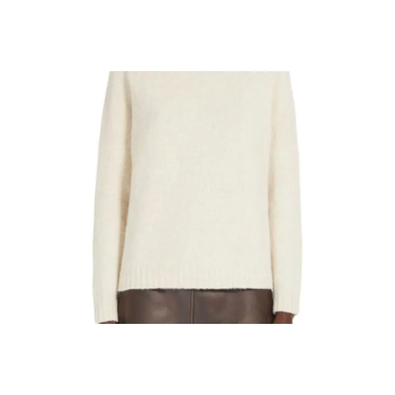 WEEKEND MaxMara Ghiacci Collection Alpaca And Cotton Sweater Women's White-7