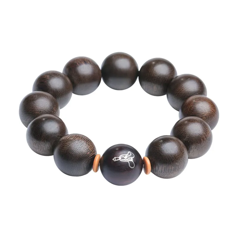 Moon Seal Hundred Rivers Fragrance Agarwood Wooden Bracelets Unisex-0