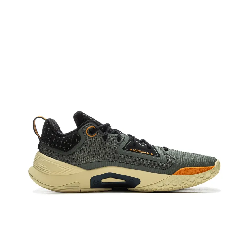 LiNing BadFive Hunter 1 Slip Resistant Coverage Lightweight Rebound Low Top Outdoor Basketball Shoes Men's Black Yellow-1