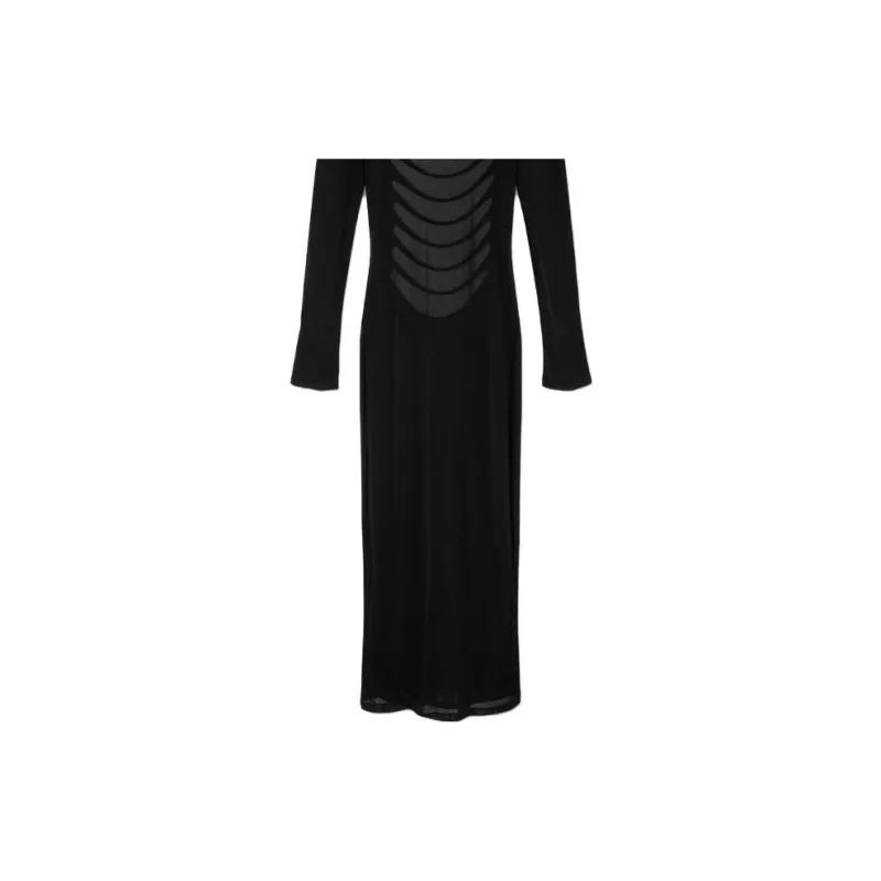 VERSACE Semi-sheer Long-sleeve Dress-3