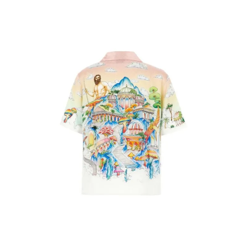 CASABLANCA The Road To Knowledge Short Sleeved Satin Shirt-1