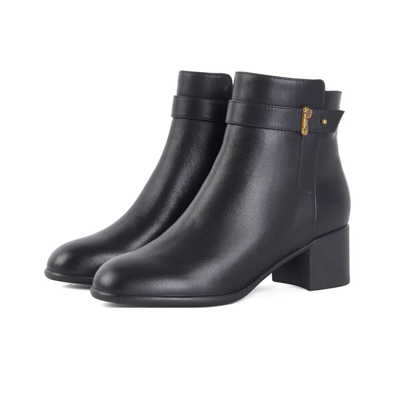 PT'SON Ankle Boots Women's Black-2