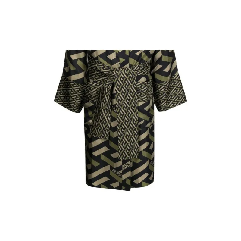 VERSACE New To Sale Final Sale Pajama Robe Unisex Green-3