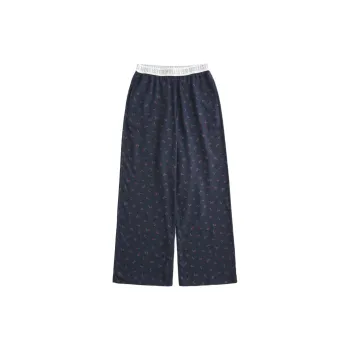 Hollister Pajama Pants Women's Marine Blue All Over Print