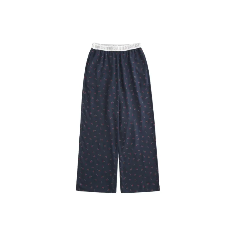 Hollister Pajama Pants Women's Marine Blue All Over Print-0