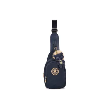 Dannybear Nylon Washable Fabric Crossbody Bag One Shoulder Fanny Pack Sling Bag Regular Unisex Dark Blue
