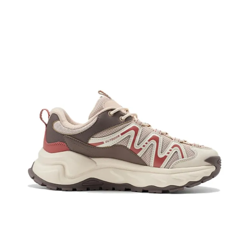 PEAK Trekking Shoes Hiking Shoes Cushioned Anti Slip And Wear Resistant Warm Low Top Outdoor Shoes Women's Khaki Coffee-1