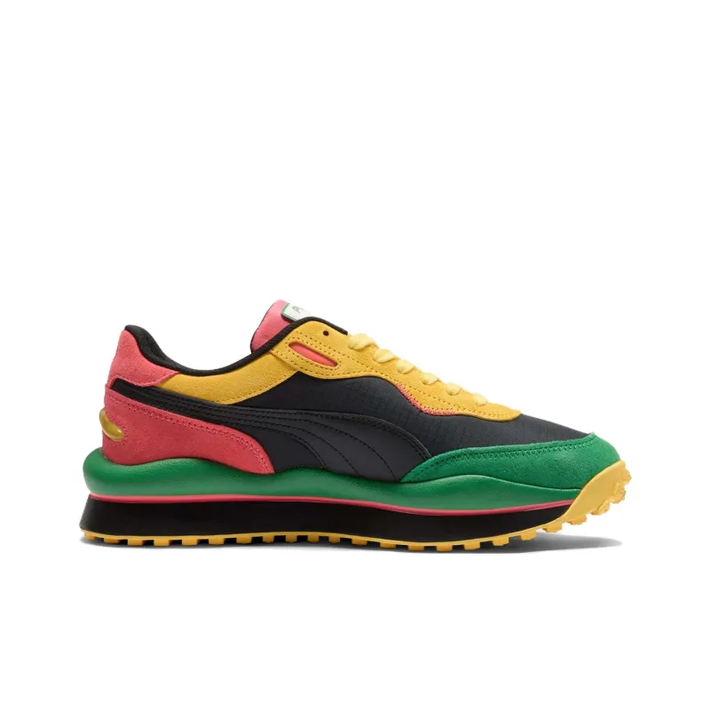PUMA Style Rider Anti Slip Wear Resistant Low Top Casual Shoes Unisex Black Green-1