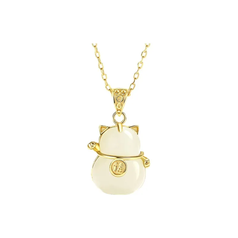 Royal Heaven's Choice Hetian Jade Necklaces Pale Greenish White Jade Unisex-0