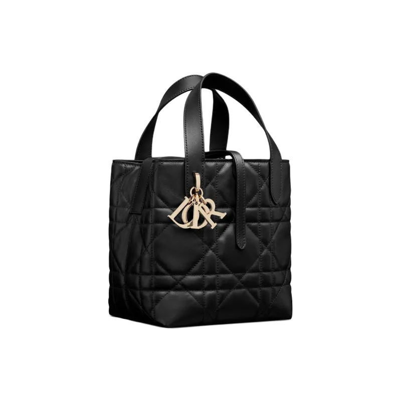 DIOR Toujours Cow Leather Basket Bag, Shoulder Bag, Crossbody Bag, Handbag Small Size Women's Black-0