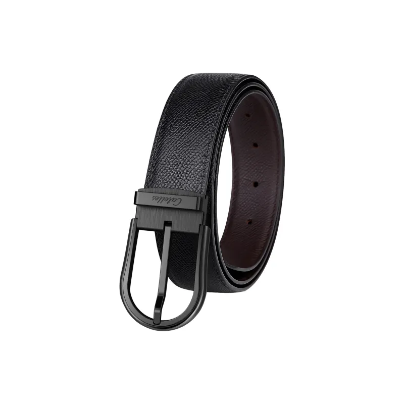 CATELLES Dual Sided Soft Top Grain Cow Leather Leather Belts Men's 3.5cm-16