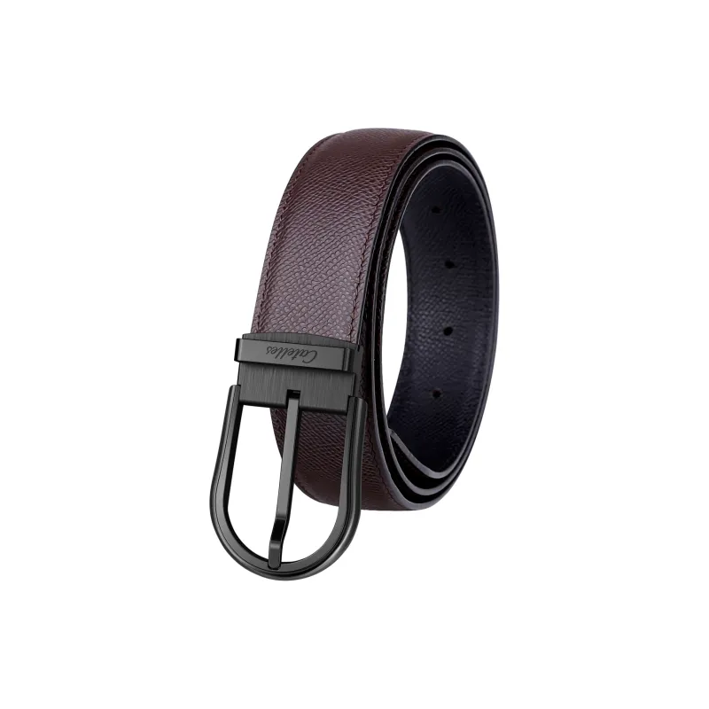 CATELLES Dual Sided Soft Top Grain Cow Leather Leather Belts Men's 3.5cm-14