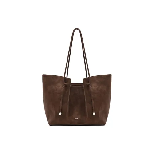 MUVA Polyester Tote Bag Shoulder Bag Large Size Women
s Latte Brown/Cherry Red/Twilight Black
