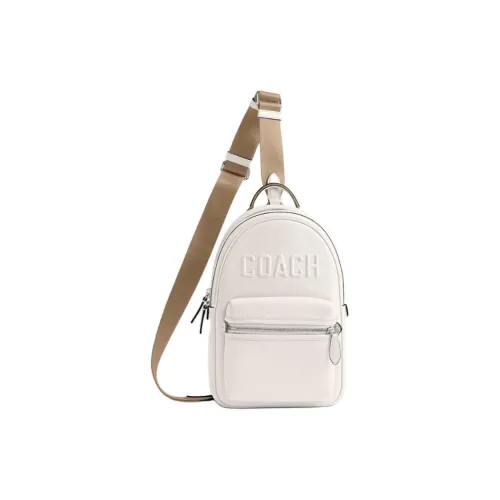 COACH Charter Leather Sling Bag Small Size Men's Chalk White