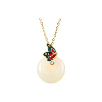 Royal Heaven's Choice Hetian Jade Necklaces Pale Greenish White Jade Unisex