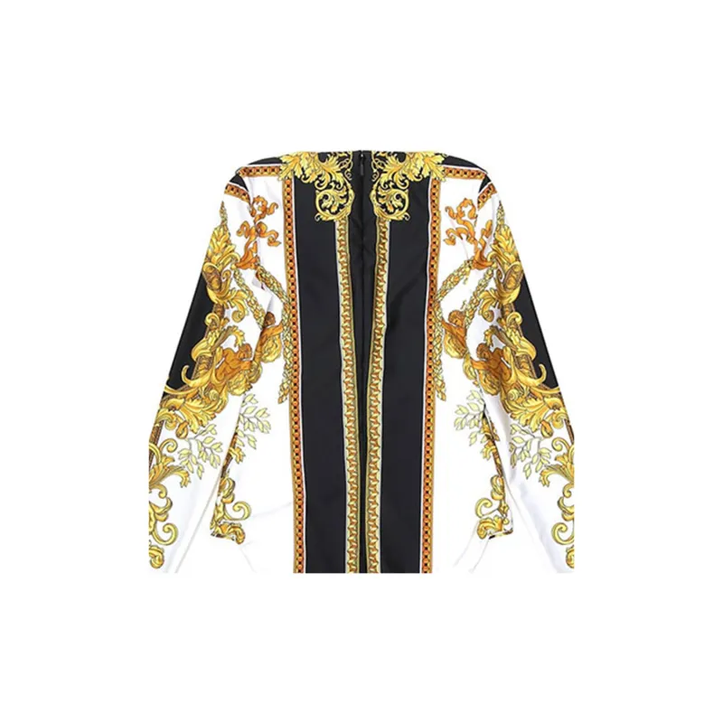 VERSACE Medusa Renaissance Print Bodysuit 'Black/Gold/White'-4