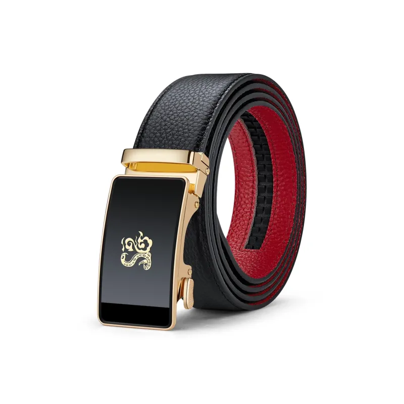WilliamPOLO Cow Leather Leather Belts Men's 3.5cm Width-5