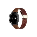Diamond Pattern Folding Magnetic Genuine Leather, Vintage Red