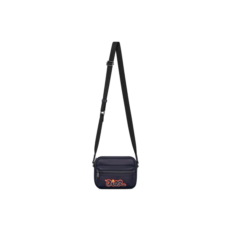 DIOR Cow Leather Crossbody Bag Shoulder Bag Mini Unisex Marine Blue-0