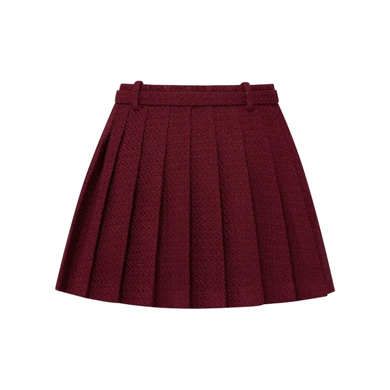 D'zzit Casual Short Skirts Women's Dark Red-1