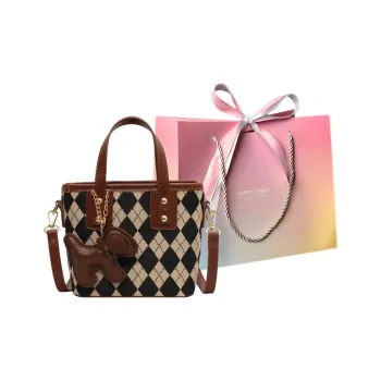 Yalu Wool Patchwork Material One Shoulder Handbag Crossbody Bag Regular Women's Multicolor