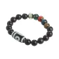 Multicolor Colored Glaze Fold Line 2 Eye Dzi Bead