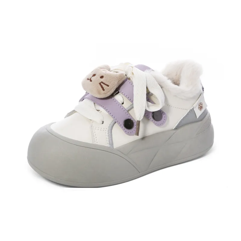 Lovely You Warm Wear-Resistant Lightweight Low-Top Skateboard Shoes Women's-7