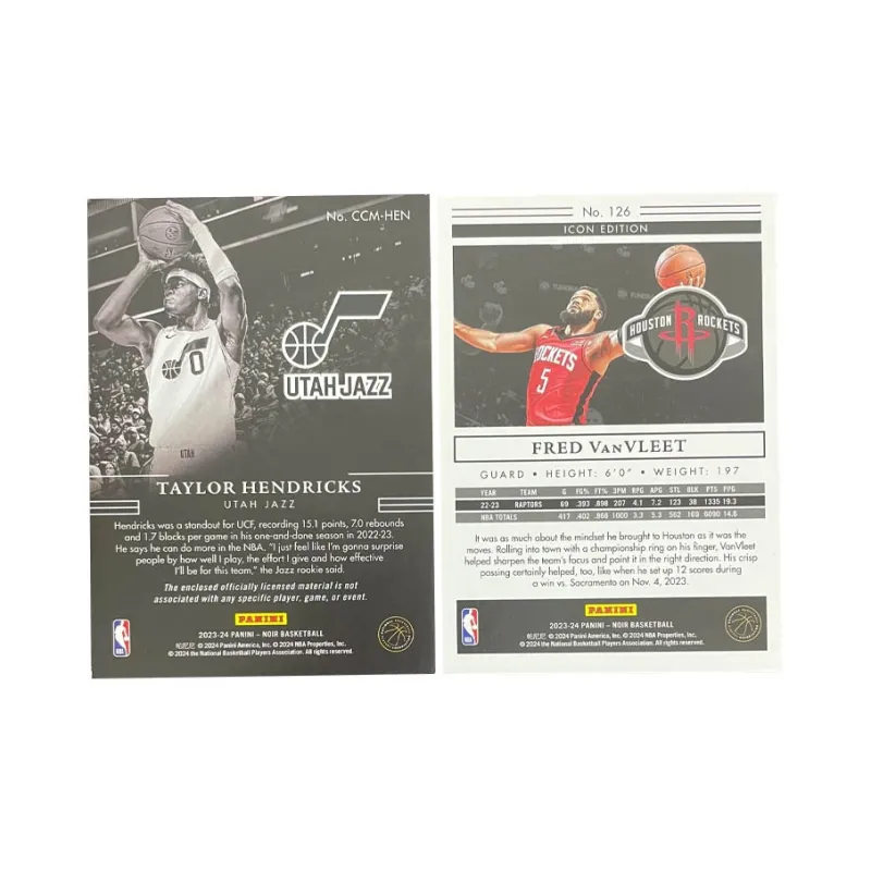PANINI 2023 24 Hendrix RC Rising Stars Jersey NOIR99+Noir Fred VanVleet 26/49 Star Card Pass Through Sports Cards 2 Pcs-1