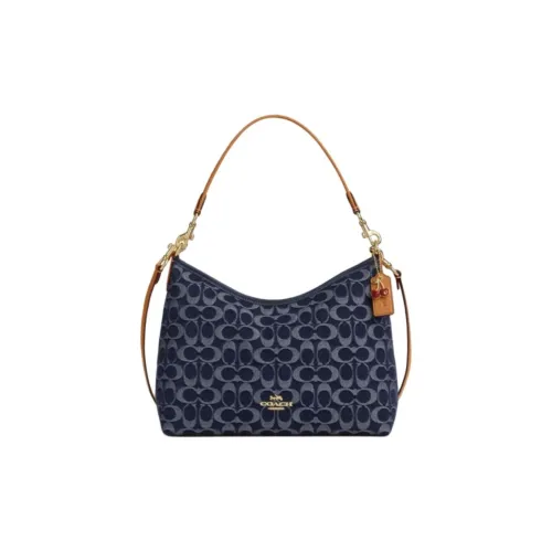 COACH LAUREL Fabric Shoulder Bag Large Size Women's Denim Blue