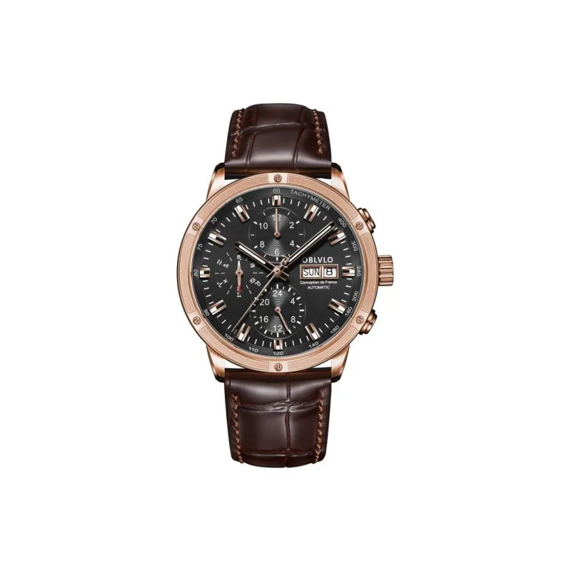 OBLVLO Automatic Mechanical Movement Watch Men's Watches Blue Dial-11
