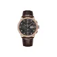 Rose Case Black Dial Brown Strap-OBL-CM