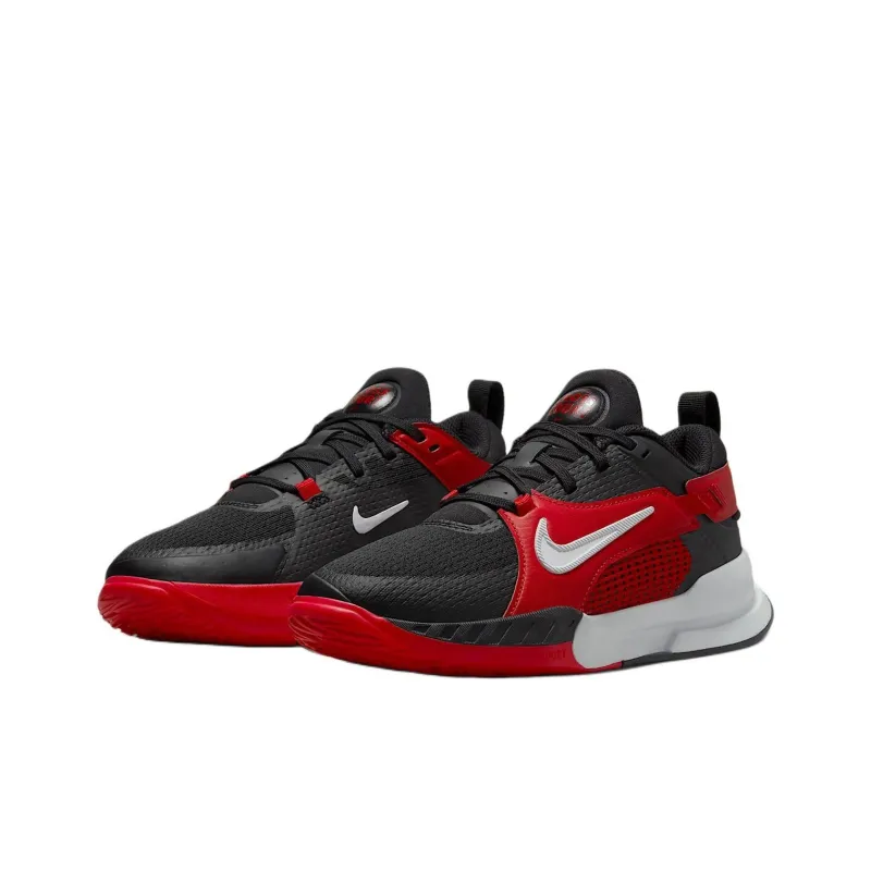 Nike Crosscourt Abrasion Resistant Low Top Children's Basketball Shoes Black Red Unisex-2