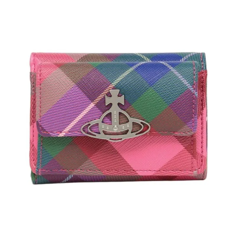 Vivienne Westwood Polyurethane Wallet Mini Women's Candy Plaid Nee-0