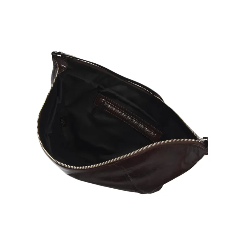 ZARA Cow Leather Handbag, Shoulder Bag Women's Chocolate Brown-4