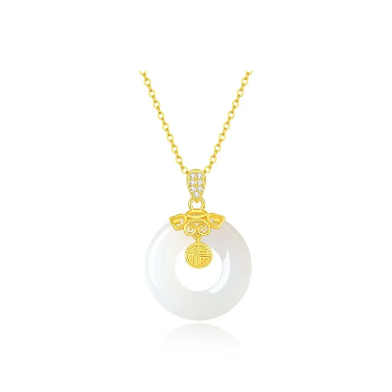 CHINA GOLD Necklaces White Jade/Pale Greenish White Jade Women's-0