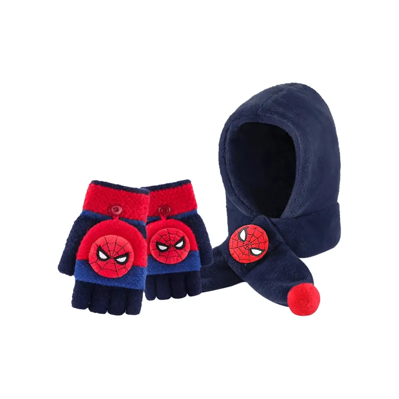 Disney Marvel Series Polyester Hoods & Plush Hats 2024 Model Kids' Navy Blue Blue Black-4