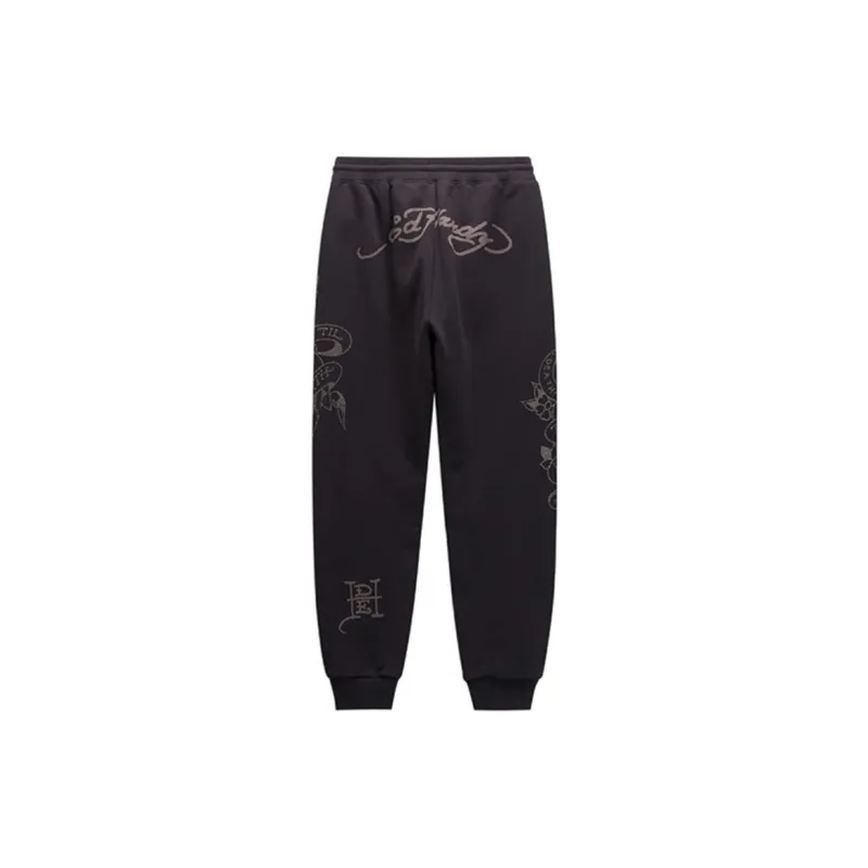 Ed Hardy SS25 Knitted Sports Pants Men's Black-1