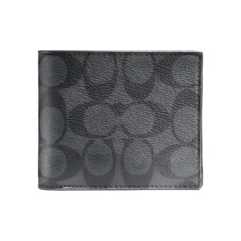 COACH PVC Wallet Men's Black & Gray