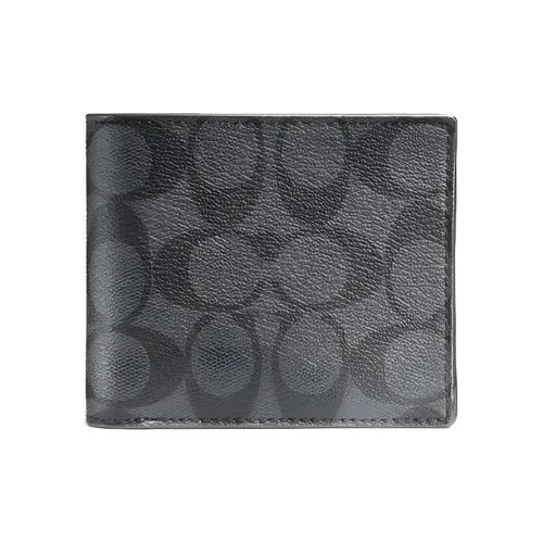 COACH PVC Wallet Men's Black & Gray