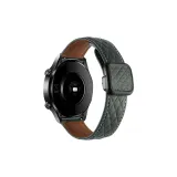 Square Clasp Diamond Pattern Magnetic Genuine Leather, Forest Green