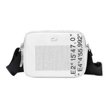 LACOSTE PU Small Square Bag Shoulder Bag Crossbody Bag Medium Size Unisex White