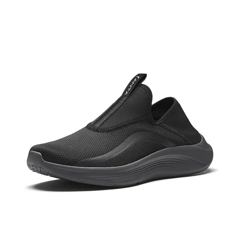 CHAOJIANTA Non slip Lightweight Low Top Slip on Training Shoes Men's Black-1