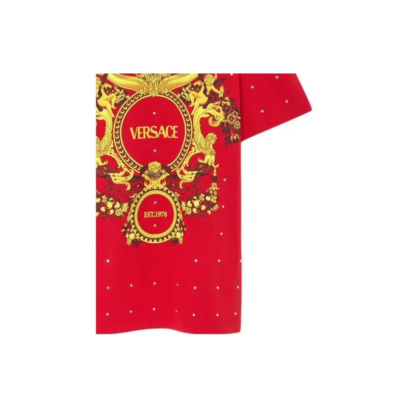 VERSACE BAROQUE T-Shirt Men's Red-4