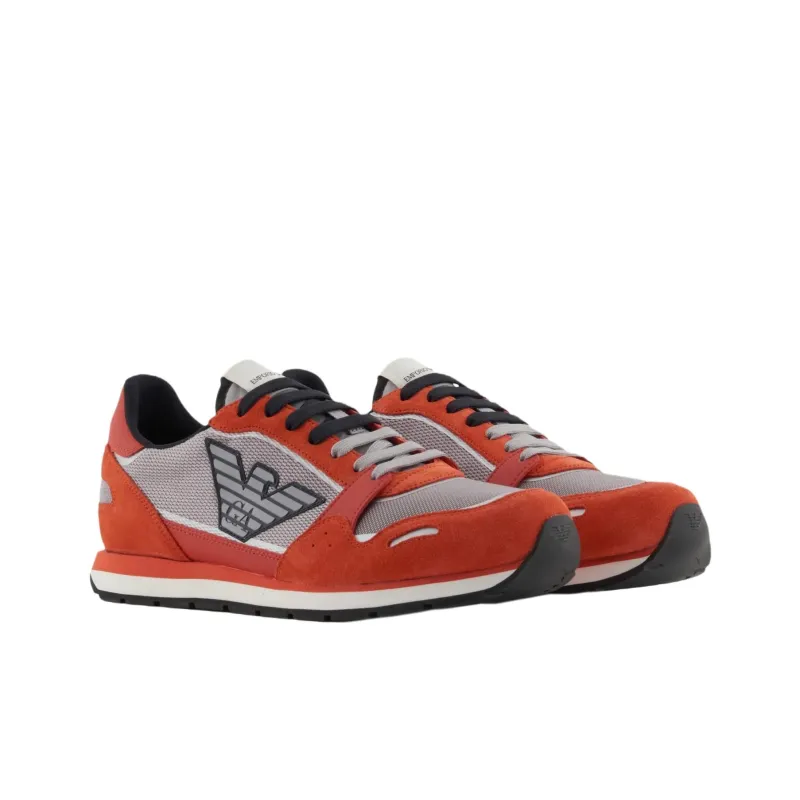 EMPORIO ARMANI Low Top Casual Shoes Men's Orange Red-2