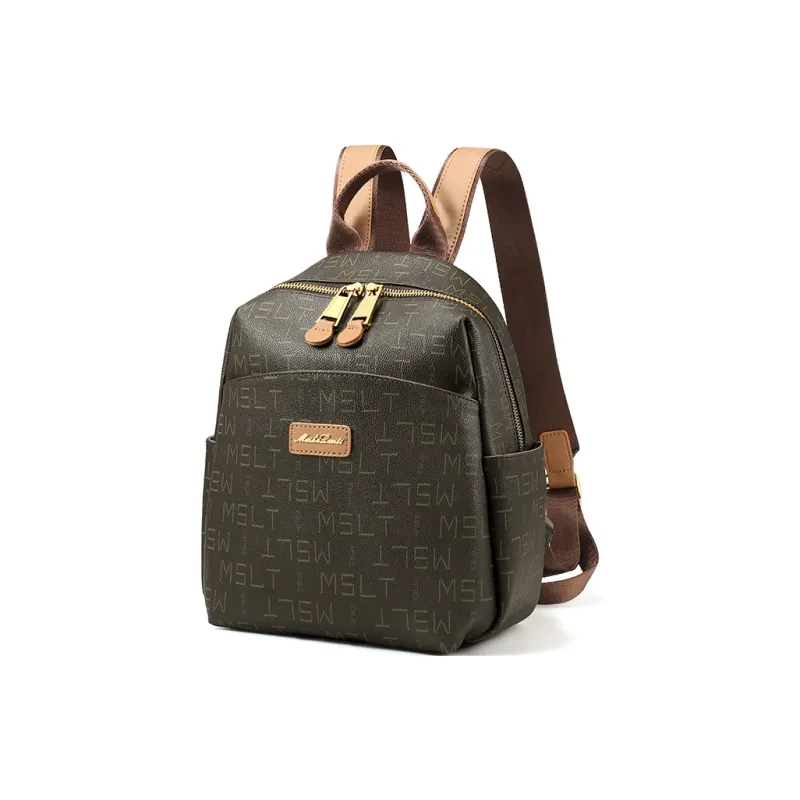 MashaLanti PVC And Synthetic Leather Backpack Women's Coffee With Tea-2