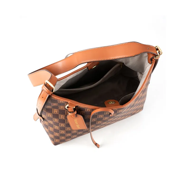 Vigno Synthetic Leather One Shoulder Handbag Regular Women's Coffee/Khaki-15