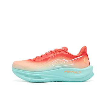 QIAODAN Strong Wind 3TR Running Shoes Women's Low Top Dan Orange Lake Blue