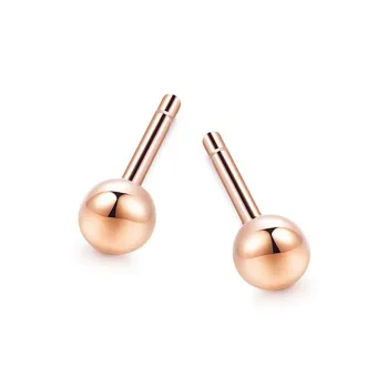 YASHENGZHUBAO 18K Gold Stud Earrings Unisex